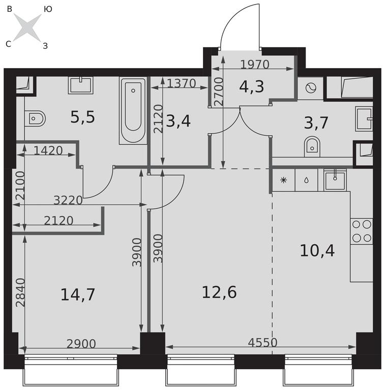 2-BD Apartment Sale, 54.6 sq. m. at Sydney City, Shenogina Street, 2, Moscow, Russia #2 2-BD Apartment Sale, 54.6 sq. m. at Sydney City, Shenogina Street, 2, Moscow, Russia #2