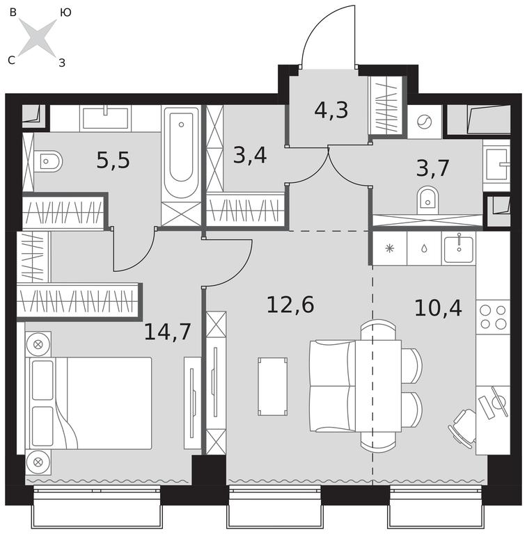 2-BD Apartment Sale, 54.6 sq. m. at Sydney City, Shenogina Street, 2, Moscow, Russia #1 2-BD Apartment Sale, 54.6 sq. m. at Sydney City, Shenogina Street, 2, Moscow, Russia #1