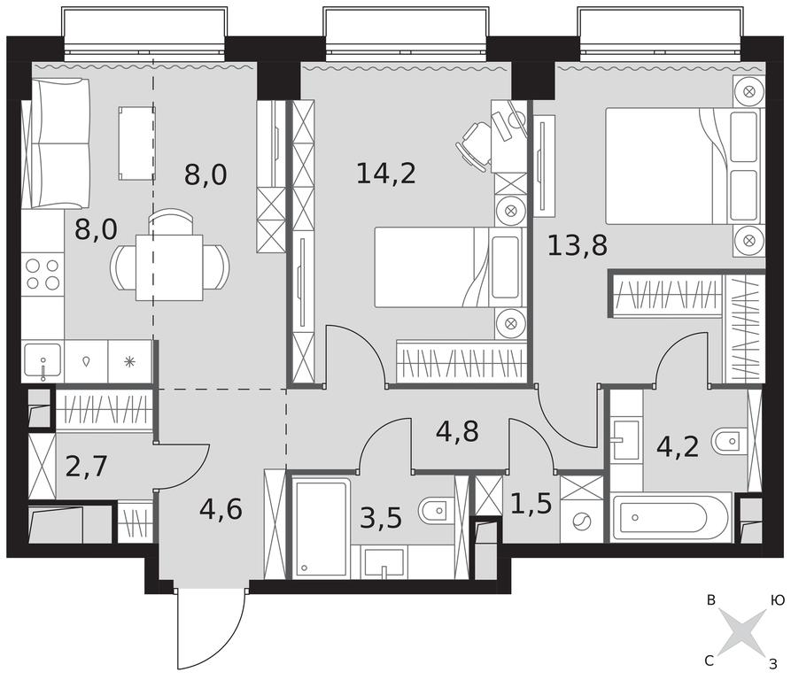 Продажа 2-комн. квартиры, 65,3 м² в ЖК «Сидней Сити (Sydney City)», улица Шеногина, 2, Москва, Россия #1 Продажа 2-комн. квартиры, 65,3 м² в ЖК «Сидней Сити (Sydney City)», улица Шеногина, 2, Москва, Россия #1