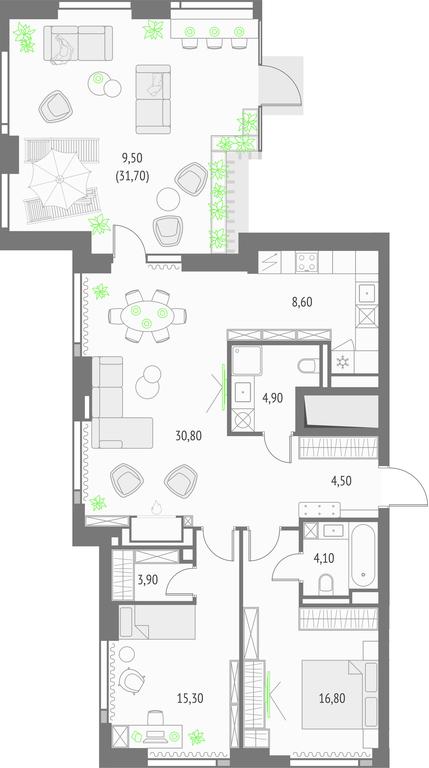 2-BD Apartment Sale, 98.4 sq. m. at Upside Towers, Ogorodny Drive, 4с1, Moscow, Russia #1 2-BD Apartment Sale, 98.4 sq. m. at Upside Towers, Ogorodny Drive, 4с1, Moscow, Russia #1