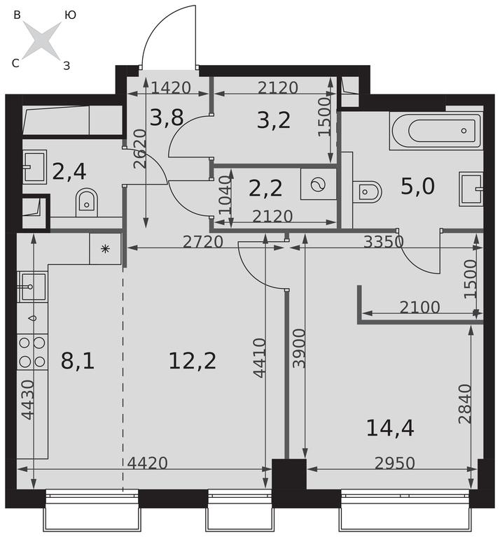 2-BD Apartment Sale, 51.3 sq. m. at Sydney City, Shenogina Street, 2, Moscow, Russia #2 2-BD Apartment Sale, 51.3 sq. m. at Sydney City, Shenogina Street, 2, Moscow, Russia #2