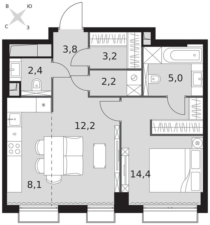2-BD Apartment Sale, 51.3 sq. m. at Sydney City, Shenogina Street, 2, Moscow, Russia #1 2-BD Apartment Sale, 51.3 sq. m. at Sydney City, Shenogina Street, 2, Moscow, Russia #1