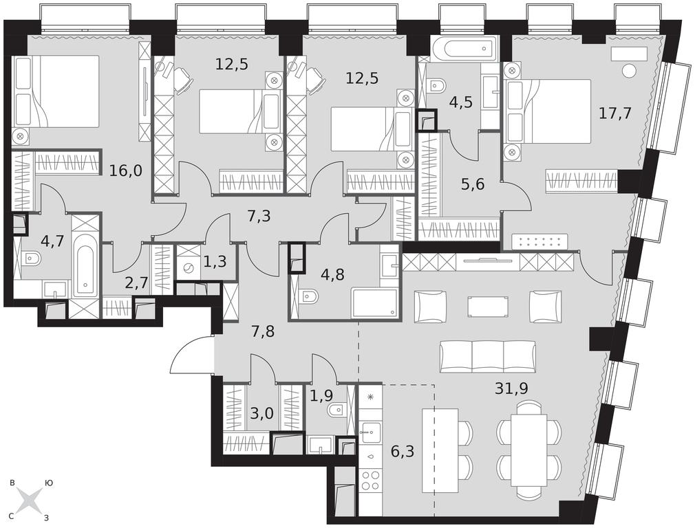 5-BD Apartment Sale, 140.5平方米 at Sydney City, Shenogina Street, 2, Moscow, Russia #1 5-BD Apartment Sale, 140.5平方米 at Sydney City, Shenogina Street, 2, Moscow, Russia #1
