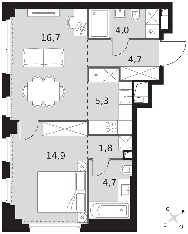 2-BD Apartment Sale, 52.1 sq. m. at Sydney City, Shenogina Street, 2, Moscow, Russia #1 2-BD Apartment Sale, 52.1 sq. m. at Sydney City, Shenogina Street, 2, Moscow, Russia #1