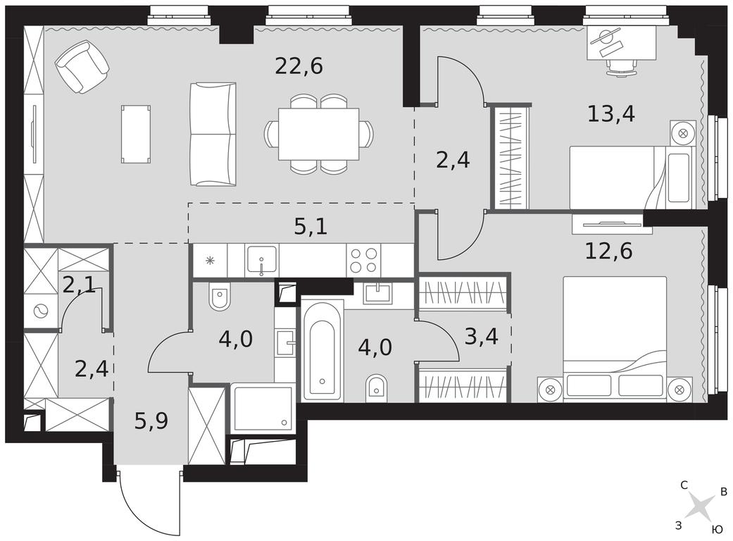 Продажа 3-комн. квартиры, 77,9 м² в ЖК «Сидней Сити (Sydney City)», улица Шеногина, 2, Москва, Россия #1 Продажа 3-комн. квартиры, 77,9 м² в ЖК «Сидней Сити (Sydney City)», улица Шеногина, 2, Москва, Россия #1