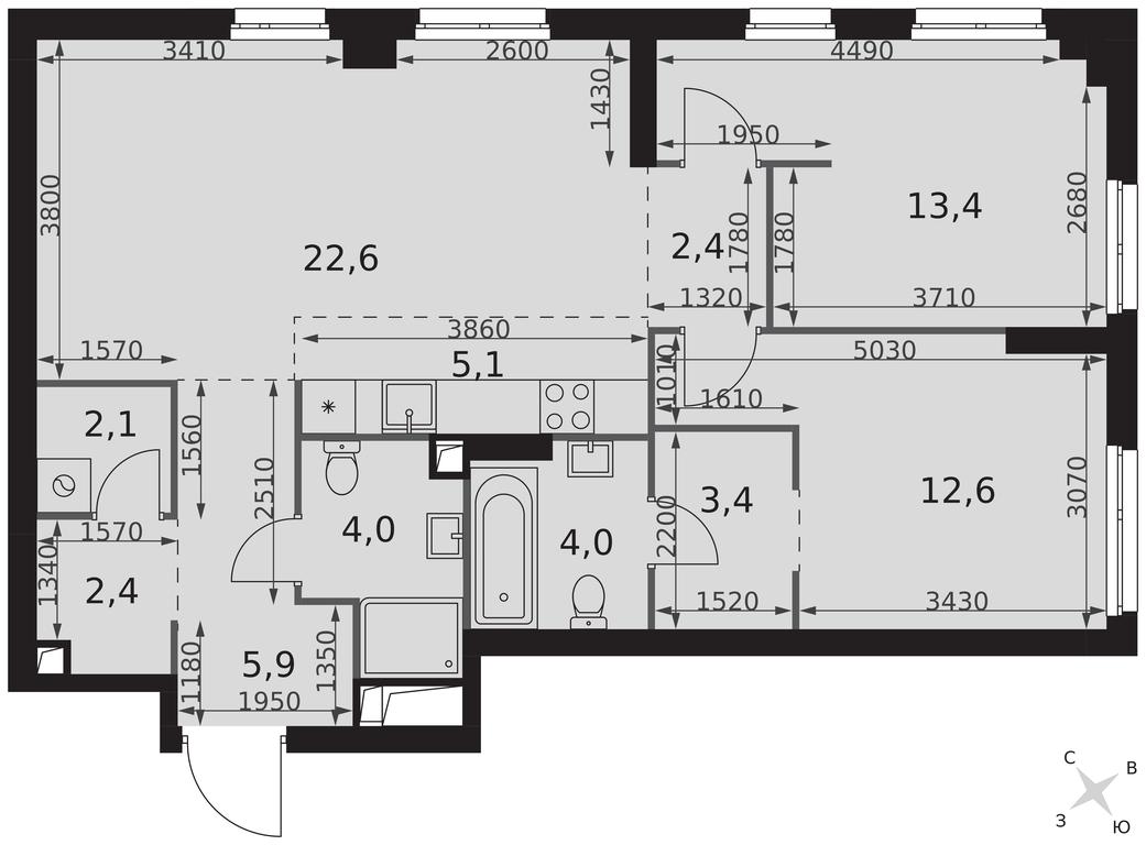 Продажа 3-комн. квартиры, 77,9 м² в ЖК «Сидней Сити (Sydney City)», улица Шеногина, 2, Москва, Россия #2 Продажа 3-комн. квартиры, 77,9 м² в ЖК «Сидней Сити (Sydney City)», улица Шеногина, 2, Москва, Россия #2