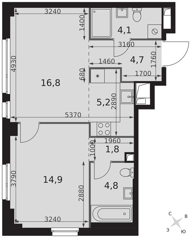 2-BD Apartment Sale, 52.3平方米 at Sydney City, Shenogina Street, 2, Moscow, Russia #2 2-BD Apartment Sale, 52.3平方米 at Sydney City, Shenogina Street, 2, Moscow, Russia #2