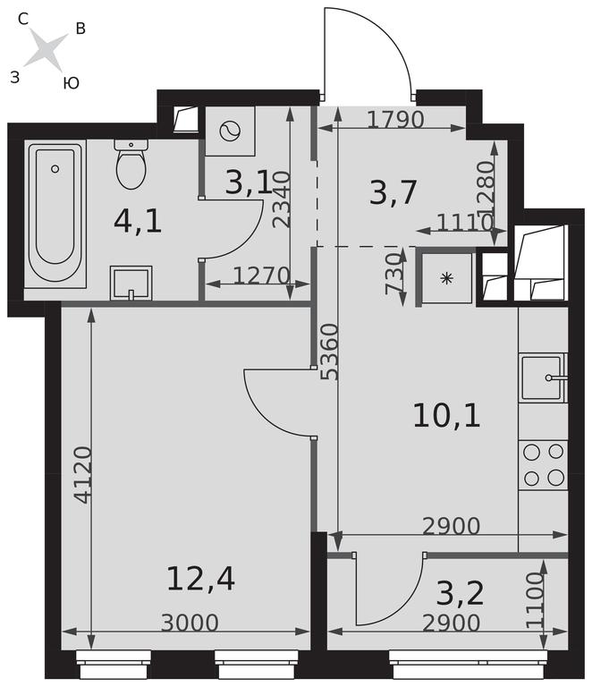 1-BD Apartment Sale, 36.6平方米 at Sydney City, Shenogina Street, 2, Moscow, Russia #2 1-BD Apartment Sale, 36.6平方米 at Sydney City, Shenogina Street, 2, Moscow, Russia #2