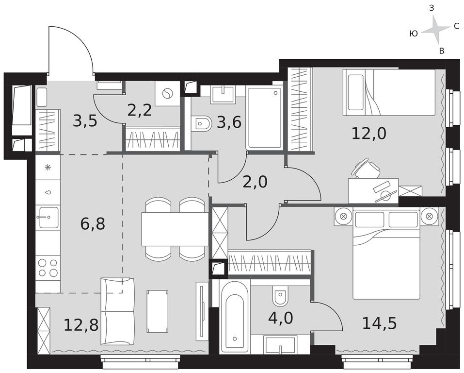 3-BD Apartment Sale, 61.4 sq. m. at Sydney City, Shenogina Street, 2, Moscow, Russia #1 3-BD Apartment Sale, 61.4 sq. m. at Sydney City, Shenogina Street, 2, Moscow, Russia #1