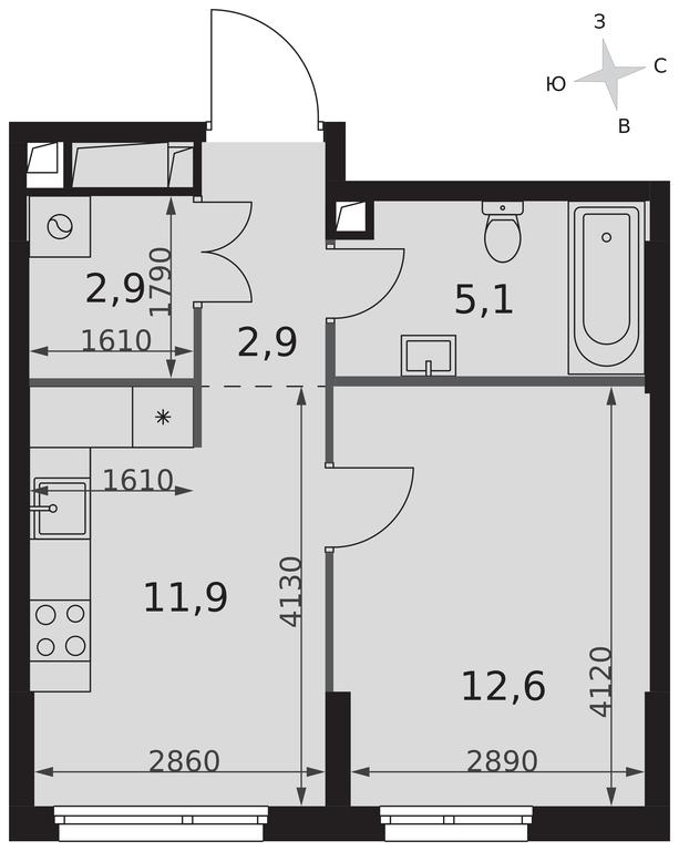Продажа 1-комн. квартиры, 35,4 м² в ЖК «Сидней Сити (Sydney City)», улица Шеногина, 2, Москва, Россия #2