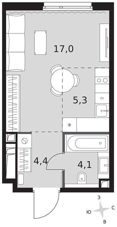 Apartment Sale, 30.8 sq. m. at Sydney City, Shenogina Street, 2, Moscow, Russia #1 Apartment Sale, 30.8 sq. m. at Sydney City, Shenogina Street, 2, Moscow, Russia #1