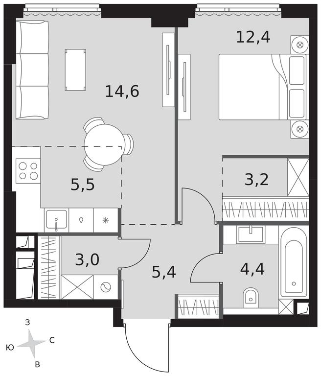 2-BD Apartment Sale, 48.5 sq. m. at Sydney City, Shenogina Street, 2, Moscow, Russia #1 2-BD Apartment Sale, 48.5 sq. m. at Sydney City, Shenogina Street, 2, Moscow, Russia #1