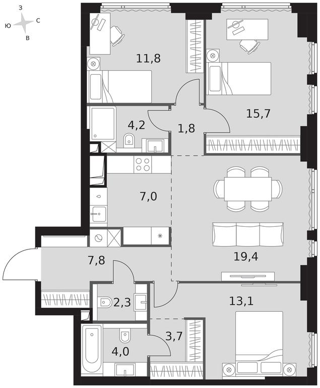 4-BD Apartment Sale, 90.8 sq. m. at Sydney City, Shenogina Street, 2, Moscow, Russia #1 4-BD Apartment Sale, 90.8 sq. m. at Sydney City, Shenogina Street, 2, Moscow, Russia #1