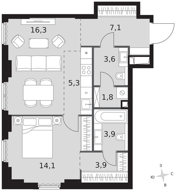 2-BD Apartment Sale, 56平方米 at Sydney City, Shenogina Street, 2, Moscow, Russia #1 2-BD Apartment Sale, 56平方米 at Sydney City, Shenogina Street, 2, Moscow, Russia #1