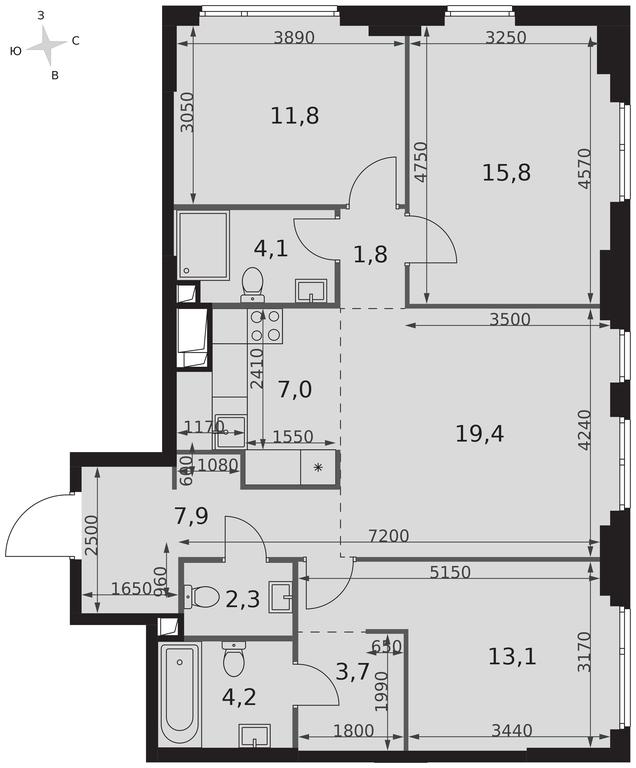 4-BD Apartment Sale, 91.1平方米 at Sydney City, Shenogina Street, 2, Moscow, Russia #2 4-BD Apartment Sale, 91.1平方米 at Sydney City, Shenogina Street, 2, Moscow, Russia #2