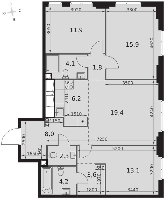 4-BD Apartment Sale, 90.5 sq. m. at Sydney City, Shenogina Street, 2, Moscow, Russia #2 4-BD Apartment Sale, 90.5 sq. m. at Sydney City, Shenogina Street, 2, Moscow, Russia #2