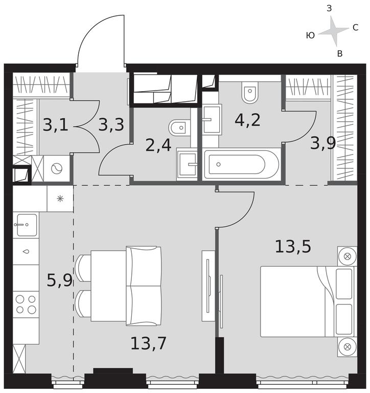 2-BD Apartment Sale, 50平方米 at Sydney City, Shenogina Street, 2, Moscow, Russia #1 2-BD Apartment Sale, 50平方米 at Sydney City, Shenogina Street, 2, Moscow, Russia #1