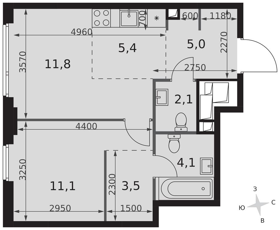 2-BD Apartment Sale, 43平方米 at Sydney City, Shenogina Street, 2, Moscow, Russia #2 2-BD Apartment Sale, 43平方米 at Sydney City, Shenogina Street, 2, Moscow, Russia #2