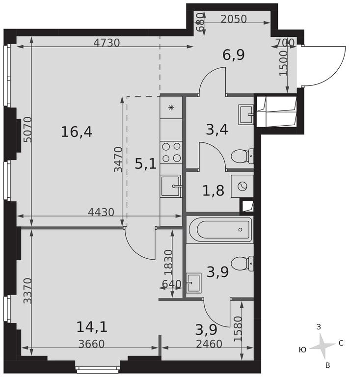 2-BD Apartment Sale, 55.5平方米 at Sydney City, Shenogina Street, 2, Moscow, Russia #2 2-BD Apartment Sale, 55.5平方米 at Sydney City, Shenogina Street, 2, Moscow, Russia #2