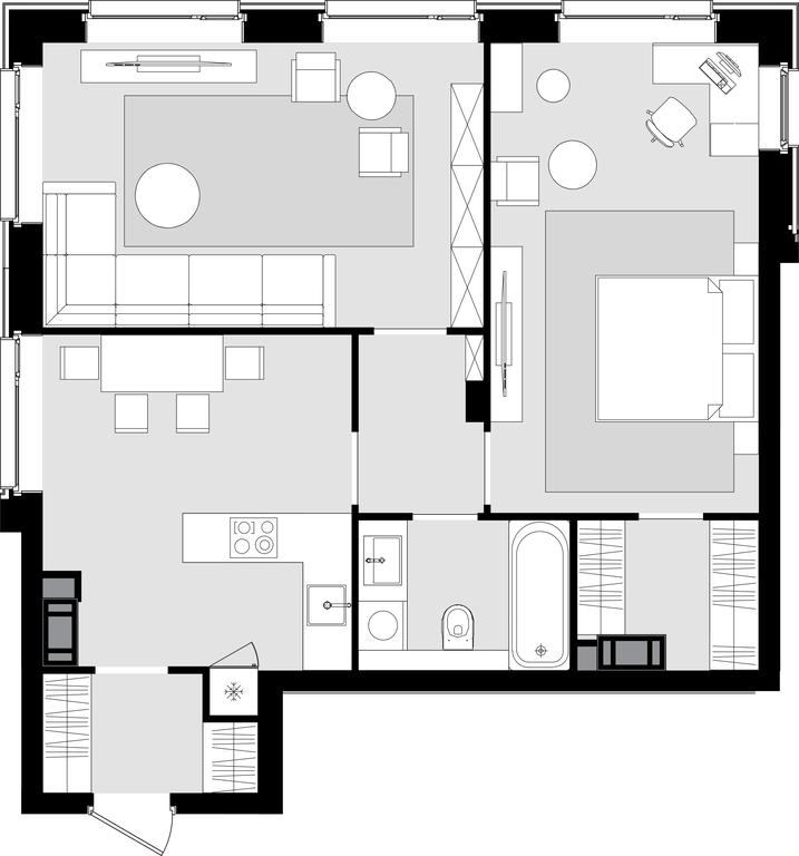 2-BD Apartment Sale, 69.2 sq. m. at Crystal, Generala Glagoleva Street, 16с1, Moscow, Russia #1 2-BD Apartment Sale, 69.2 sq. m. at Crystal, Generala Glagoleva Street, 16с1, Moscow, Russia #1