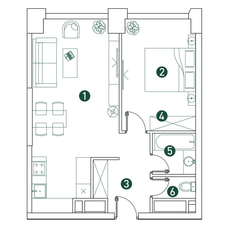 1-BD Apartment Sale, 50.5平方米 at Very, Botanicheskaya Street, 29, Moscow, Russia #1 1-BD Apartment Sale, 50.5平方米 at Very, Botanicheskaya Street, 29, Moscow, Russia #1