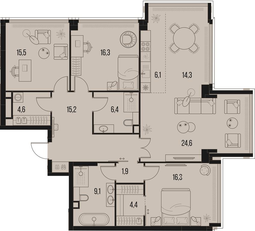 3-BD Apartment Sale, 134.7平方米 at High Life, Letnikovskaya Street, 11/10с1, Moscow, Russia #1 3-BD Apartment Sale, 134.7平方米 at High Life, Letnikovskaya Street, 11/10с1, Moscow, Russia #1