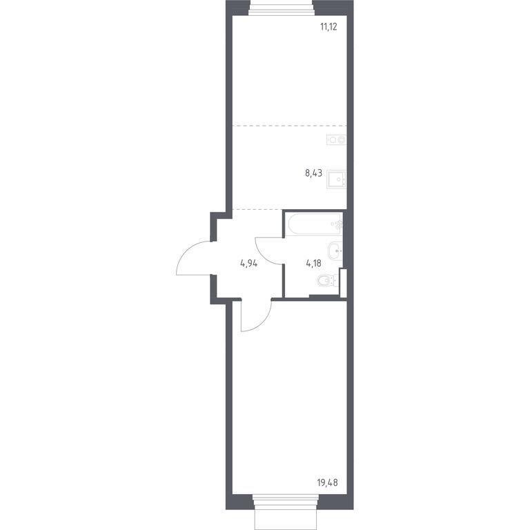 Apartment Sale, 48.15 sq. m. at Novoe Vnukovo, kvartal № 38, Kokoshkino Settlement, Moscow, Russia #1