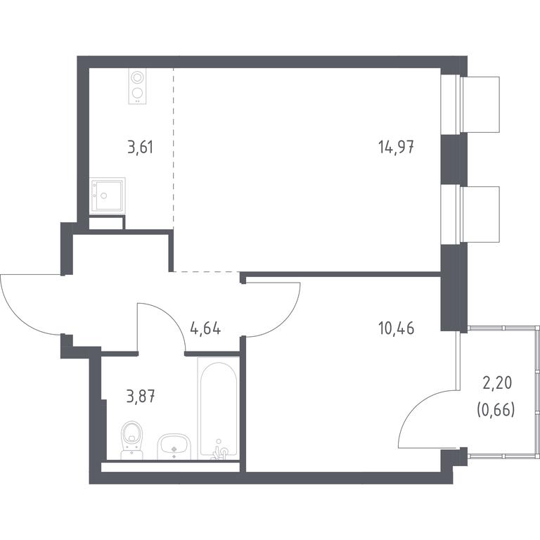 Apartment Sale, 38.21平方米 at Novoe Vnukovo, kvartal № 38, Kokoshkino Settlement, Moscow, Russia #1 Apartment Sale, 38.21平方米 at Novoe Vnukovo, kvartal № 38, Kokoshkino Settlement, Moscow, Russia #1