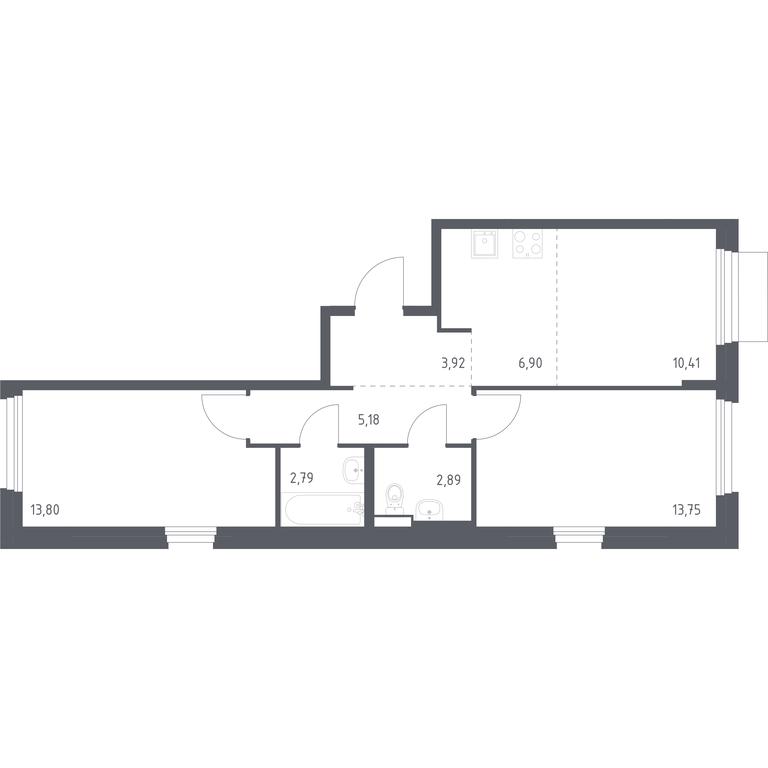 1-BD Apartment Sale, 59.64 sq. m. at Novoe Vnukovo, kvartal № 38, Kokoshkino Settlement, Moscow, Russia #1 1-BD Apartment Sale, 59.64 sq. m. at Novoe Vnukovo, kvartal № 38, Kokoshkino Settlement, Moscow, Russia #1