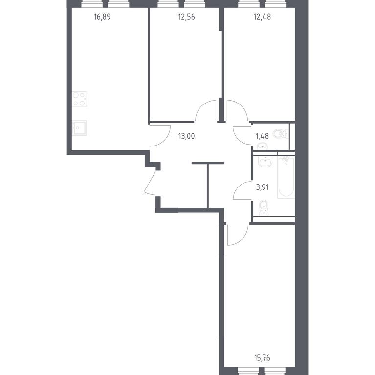 2-BD Apartment Sale, 76.08平方米 at Ostafevo, Ostafyevskoe Highway, 12к1, Ryazanovskoe Settlement, Moscow, Russia #1 2-BD Apartment Sale, 76.08平方米 at Ostafevo, Ostafyevskoe Highway, 12к1, Ryazanovskoe Settlement, Moscow, Russia #1