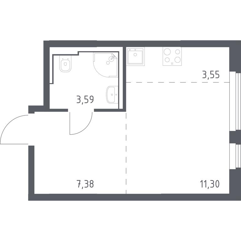 Apartment Sale, 25.82 sq. m. at Ostafevo, Ostafyevskoe Highway, 12к1, Ryazanovskoe Settlement, Moscow, Russia #1