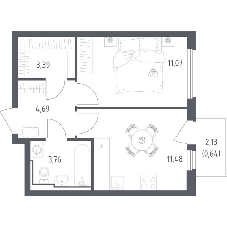 Продажа квартиры, 35,03 м² в ЖК «Остафьево», Остафьевское шоссе, 12к1, поселение Рязановское, Москва, Россия #1