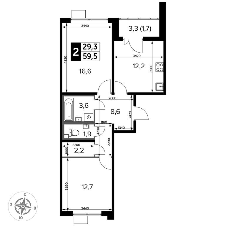 2-BD Apartment Sale, 59.5 sq. m. at Pervyi Lermontovskiy, zhiloy kompleks 1-y Lermontovskiy, Lyubertsy, Moscow Region, Russia #2 2-BD Apartment Sale, 59.5 sq. m. at Pervyi Lermontovskiy, zhiloy kompleks 1-y Lermontovskiy, Lyubertsy, Moscow Region, Russia #2