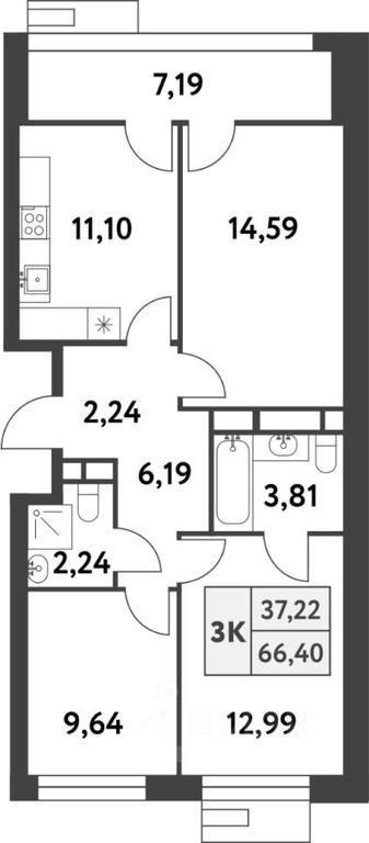 Продажа 2-комн. квартиры, 66,4 м² в ЖК «Smart Garden (Смарт Гарден)», 5-я улица Лесные Поляны, посёлок Газопровод, район Коммунарка, Новомосковский административный округ, Москва, Россия #1 Продажа 2-комн. квартиры, 66,4 м² в ЖК «Smart Garden (Смарт Гарден)», 5-я улица Лесные Поляны, посёлок Газопровод, район Коммунарка, Новомосковский административный округ, Москва, Россия #1