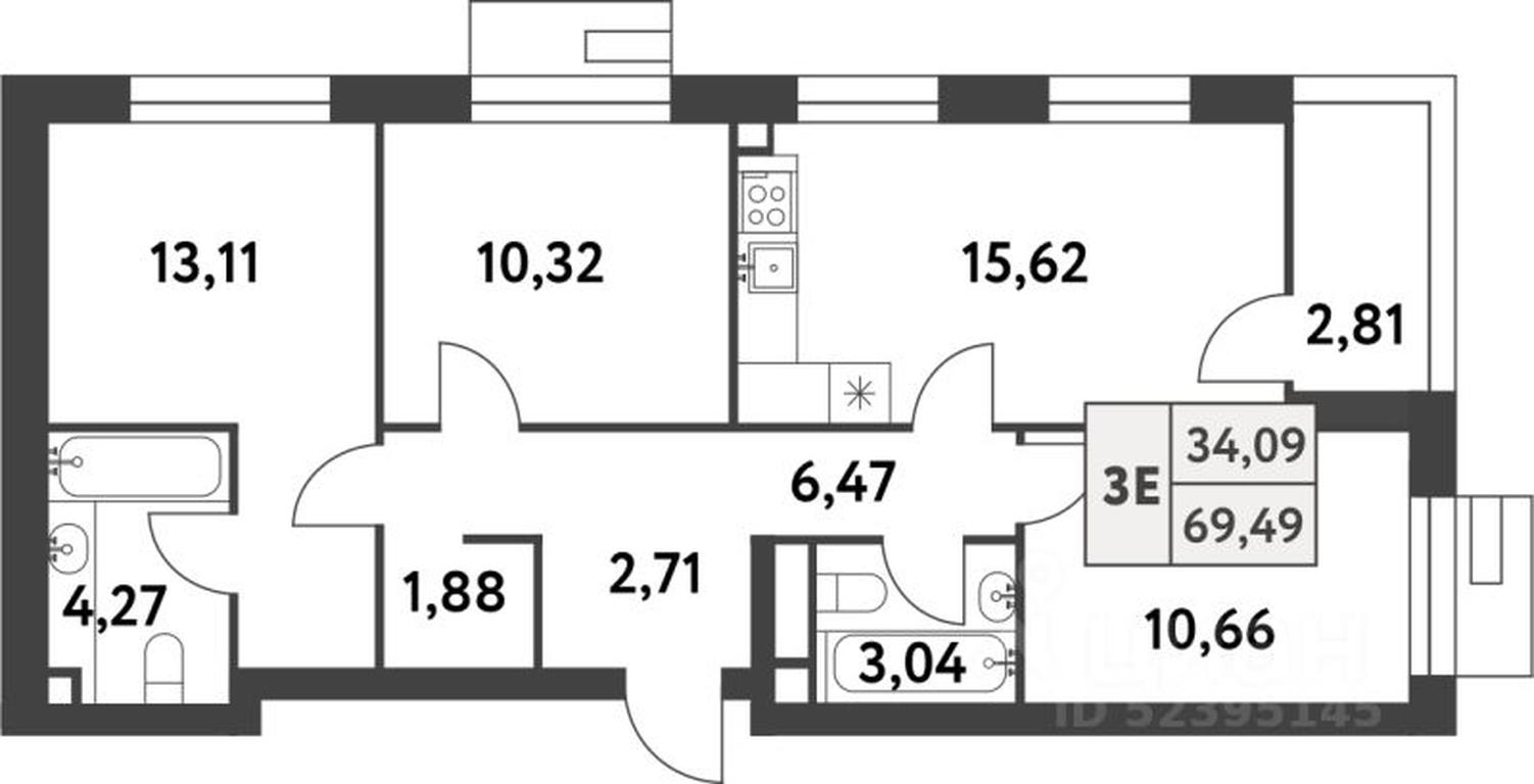Продажа 2-комн. квартиры, 69,4 м² в ЖК «Smart Garden (Смарт Гарден)», 5-я улица Лесные Поляны, посёлок Газопровод, район Коммунарка, Новомосковский административный округ, Москва, Россия #1