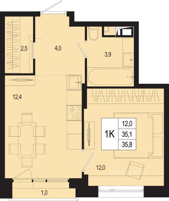 Apartment Sale, 35.1 sq. m. at Novaya Shcherbinka, Borisovka Village, Podolsk City District, Moscow Region, Russia #1 Apartment Sale, 35.1 sq. m. at Novaya Shcherbinka, Borisovka Village, Podolsk City District, Moscow Region, Russia #1