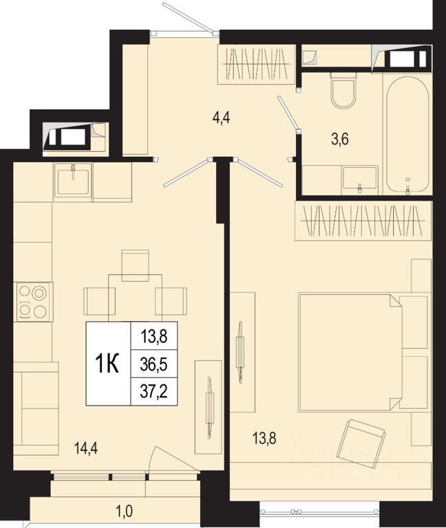 Apartment Sale, 36.5 sq. m. at Novaya Shcherbinka, Borisovka Village, Podolsk City District, Moscow Region, Russia #1 Apartment Sale, 36.5 sq. m. at Novaya Shcherbinka, Borisovka Village, Podolsk City District, Moscow Region, Russia #1