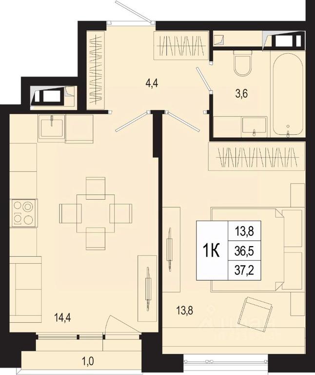 Apartment Sale, 36.5 sq. m. at Novaya Shcherbinka, Borisovka Village, Podolsk City District, Moscow Region, Russia #1 Apartment Sale, 36.5 sq. m. at Novaya Shcherbinka, Borisovka Village, Podolsk City District, Moscow Region, Russia #1