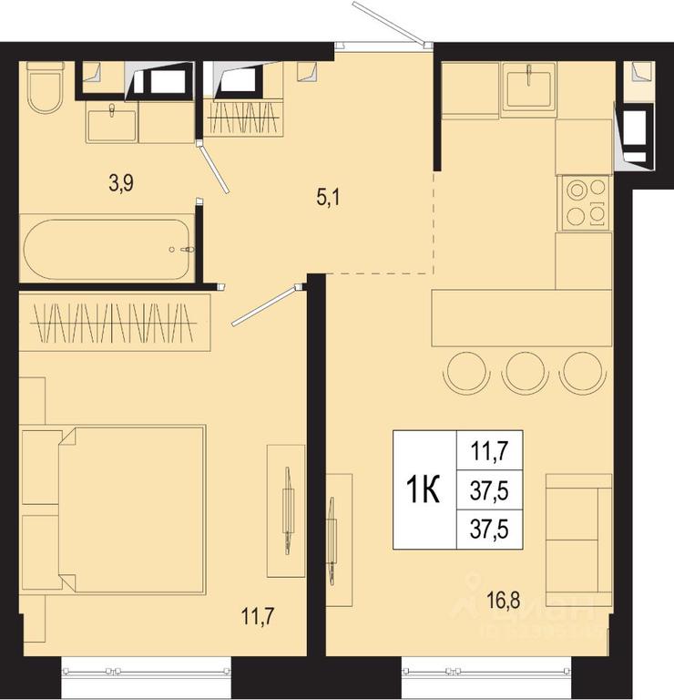 Apartment Sale, 37.5 sq. m. at Novaya Shcherbinka, Borisovka Village, Podolsk City District, Moscow Region, Russia #1 Apartment Sale, 37.5 sq. m. at Novaya Shcherbinka, Borisovka Village, Podolsk City District, Moscow Region, Russia #1