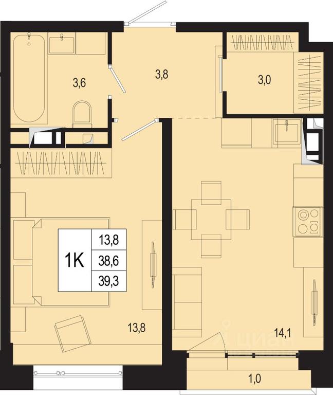 Apartment Sale, 38.6平方米 at Novaya Shcherbinka, Borisovka Village, Podolsk City District, Moscow Region, Russia #1 Apartment Sale, 38.6平方米 at Novaya Shcherbinka, Borisovka Village, Podolsk City District, Moscow Region, Russia #1