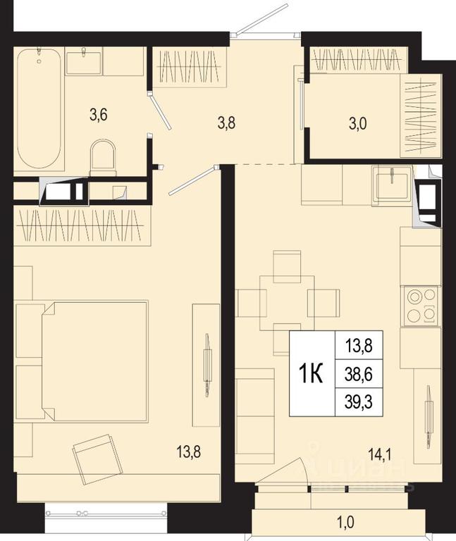 Apartment Sale, 38.6 sq. m. at Novaya Shcherbinka, Borisovka Village, Podolsk City District, Moscow Region, Russia #1 Apartment Sale, 38.6 sq. m. at Novaya Shcherbinka, Borisovka Village, Podolsk City District, Moscow Region, Russia #1