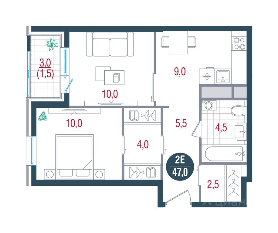 Apartment Sale, 47 sq. m. at RUSICh-Kantemirovskiy, Kavkazsky Boulevard, Moscow, Russia #1 Apartment Sale, 47 sq. m. at RUSICh-Kantemirovskiy, Kavkazsky Boulevard, Moscow, Russia #1