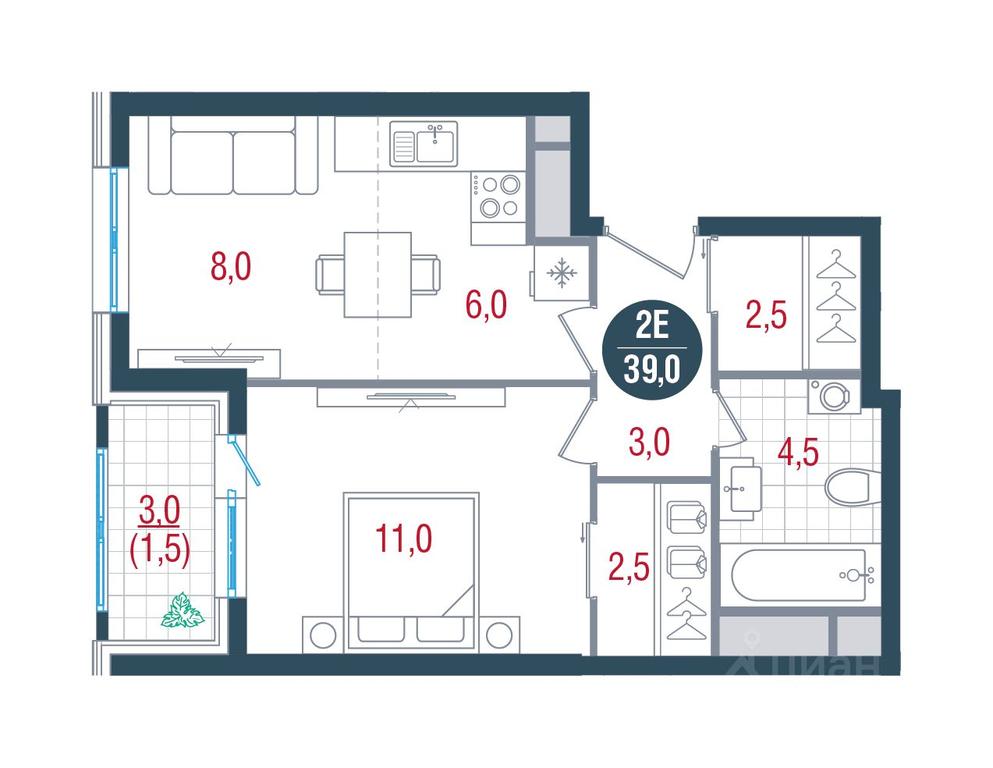 Продажа квартиры, 39 м² в ЖК «РУСИЧ-Кантемировский», Кавказский бульвар, Москва, Россия #1 Продажа квартиры, 39 м² в ЖК «РУСИЧ-Кантемировский», Кавказский бульвар, Москва, Россия #1