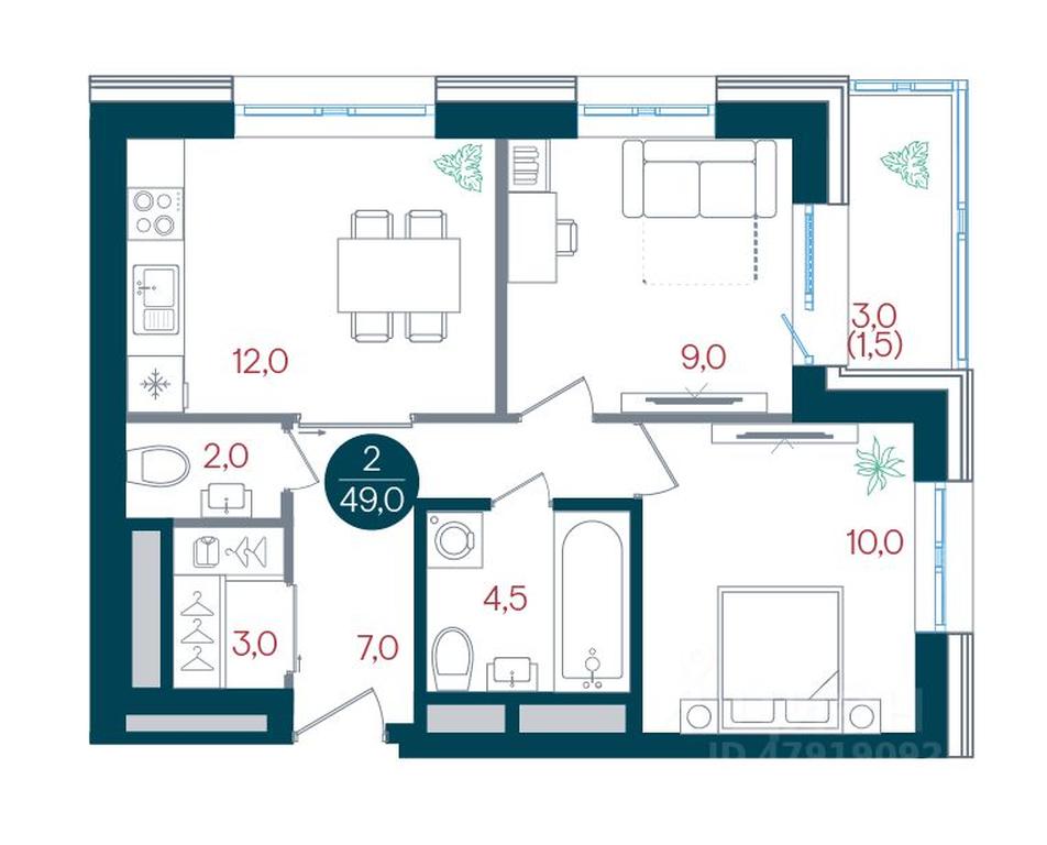 Apartment Sale, 49 sq. m. at RUSICh-Kantemirovskiy, Kavkazsky Boulevard, Moscow, Russia #1 Apartment Sale, 49 sq. m. at RUSICh-Kantemirovskiy, Kavkazsky Boulevard, Moscow, Russia #1