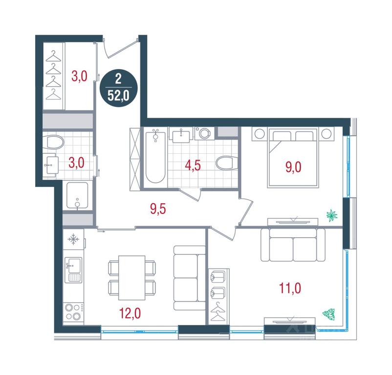 1-BD Apartment Sale, 52 sq. m. at RUSICh-Kantemirovskiy, Kavkazsky Boulevard, Moscow, Russia #1 1-BD Apartment Sale, 52 sq. m. at RUSICh-Kantemirovskiy, Kavkazsky Boulevard, Moscow, Russia #1