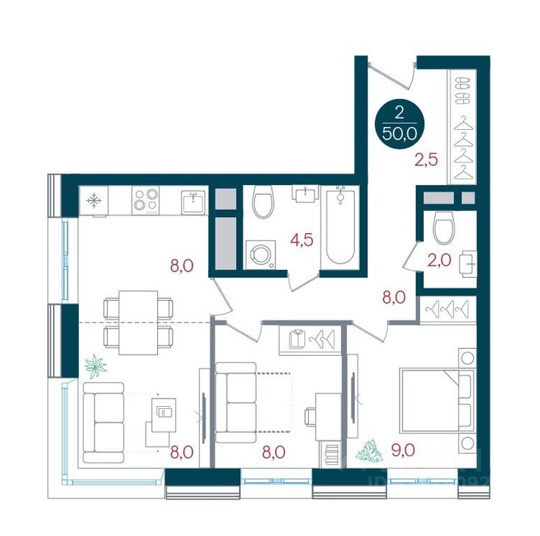 Apartment Sale, 50平方米 at RUSICh-Kantemirovskiy, Kavkazsky Boulevard, Moscow, Russia #1 Apartment Sale, 50平方米 at RUSICh-Kantemirovskiy, Kavkazsky Boulevard, Moscow, Russia #1
