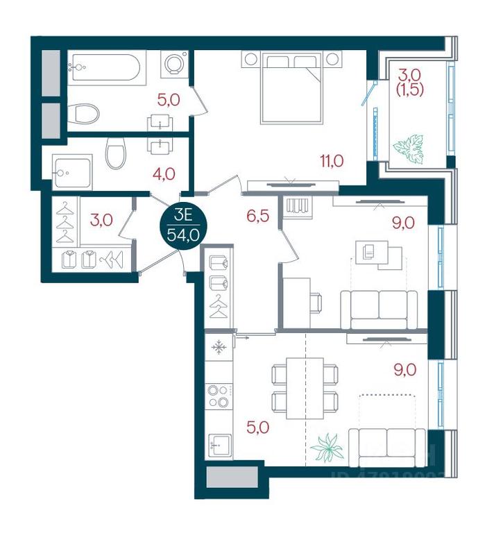 1-BD Apartment Sale, 54 sq. m. at RUSICh-Kantemirovskiy, Kavkazsky Boulevard, Moscow, Russia #1 1-BD Apartment Sale, 54 sq. m. at RUSICh-Kantemirovskiy, Kavkazsky Boulevard, Moscow, Russia #1