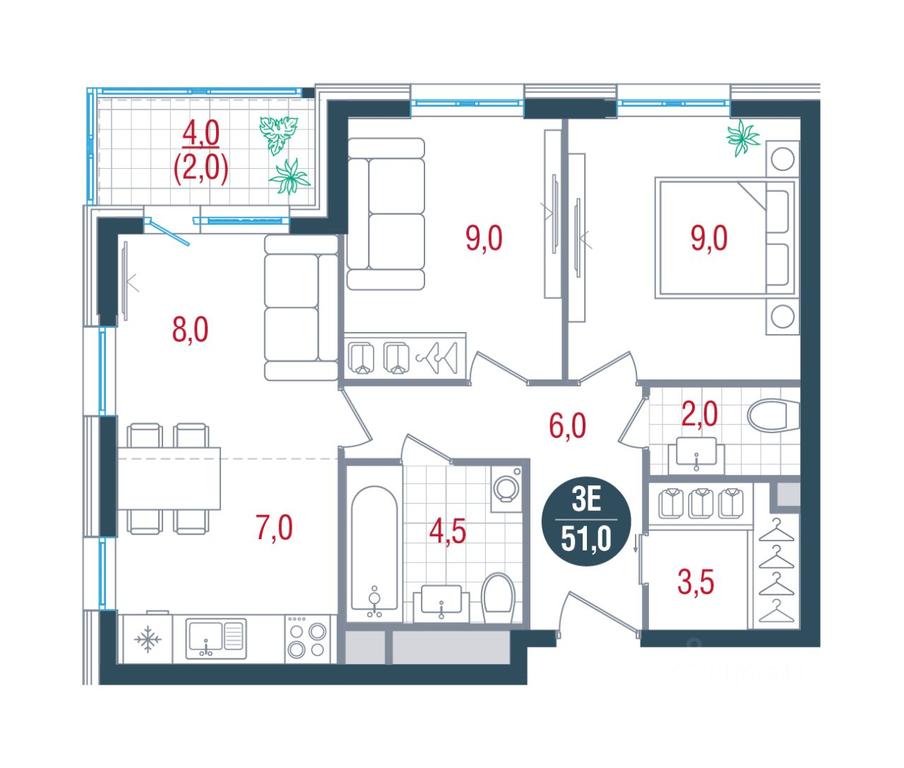 Apartment Sale, 51 sq. m. at RUSICh-Kantemirovskiy, Kavkazsky Boulevard, Moscow, Russia #1 Apartment Sale, 51 sq. m. at RUSICh-Kantemirovskiy, Kavkazsky Boulevard, Moscow, Russia #1