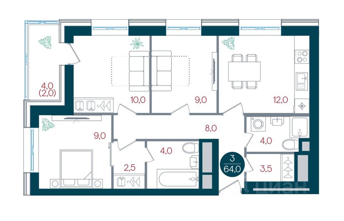 1-BD Apartment Sale, 64 sq. m. at RUSICh-Kantemirovskiy, Kavkazsky Boulevard, Moscow, Russia #1 1-BD Apartment Sale, 64 sq. m. at RUSICh-Kantemirovskiy, Kavkazsky Boulevard, Moscow, Russia #1
