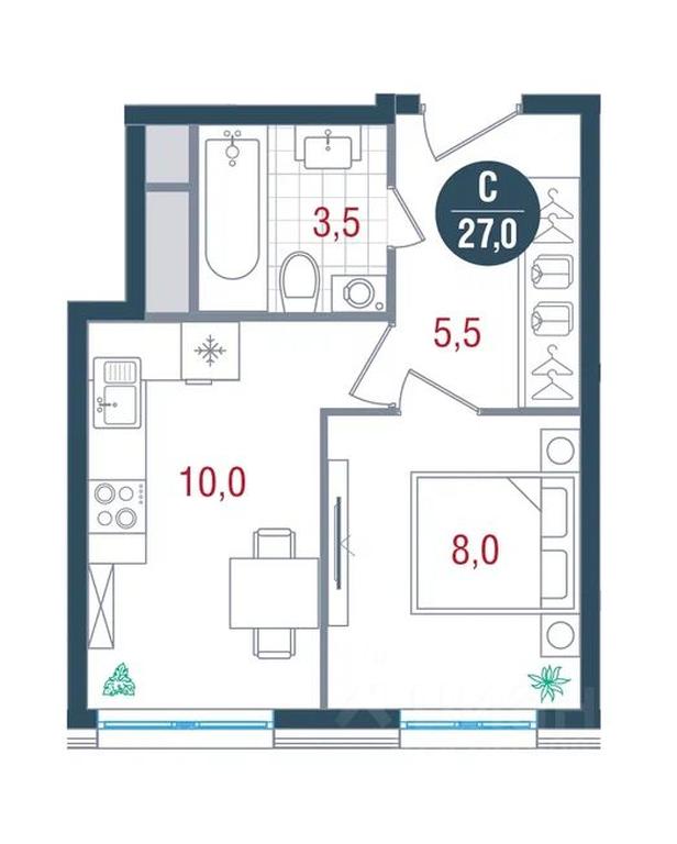 Apartment Sale, 27 sq. m. at RUSICh-Kantemirovskiy, Kavkazsky Boulevard, Moscow, Russia #1 Apartment Sale, 27 sq. m. at RUSICh-Kantemirovskiy, Kavkazsky Boulevard, Moscow, Russia #1